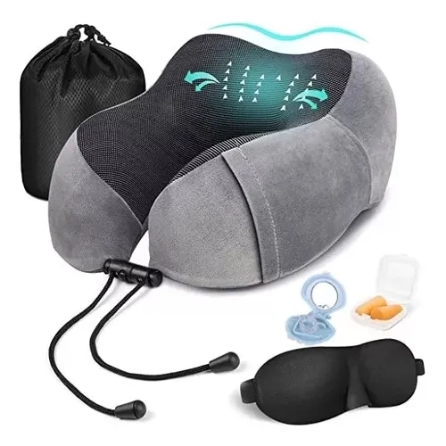 Cojín De Cuello Cómodo, Almohada Viaje Espuma Viscoelástica