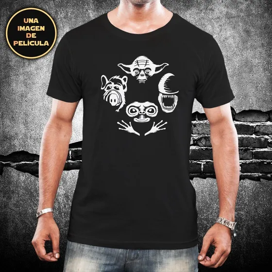 Remera Algodón Hombre Peliculas Series Retro Y Actuales