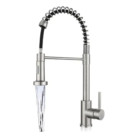 Grifo Llave Lavaplatos Monomando Flexible Griferia De Cocina Plateado Cepillado