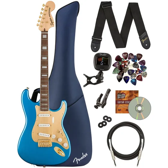 Fender Squier 40 Aniversario Edicion Dorada Strat Azul