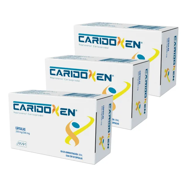 Caridoxen Naproxeno Carisoprodol 3 Cajas Con 30 Cápsulas