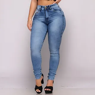Calça Jeans Feminina Cós Alto Empina Bumbum Patria Brasil Calça Jeans Feminina Cós Alto Empina Bumbum Patria Brasil