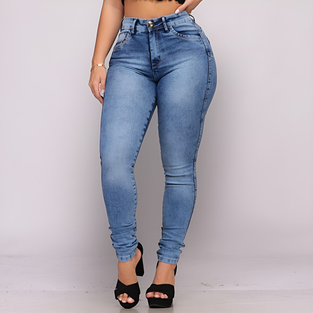 Calça Jeans Feminina Cós Alto Empina Bumbum Patria Brasil Calça Jeans Feminina Cós Alto Empina Bumbum Patria Brasil