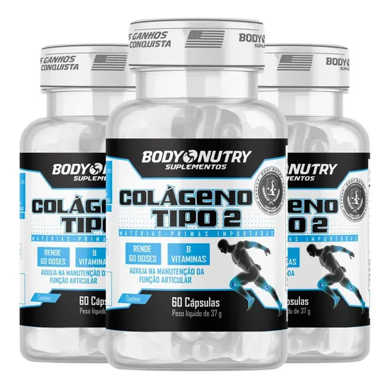 3x Colágeno Tipo 2 Articulação, Joelho + Vitaminas 180 Caps
