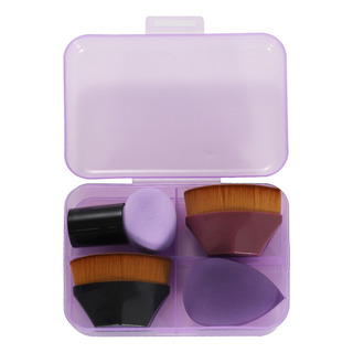 2 Sets De Brochas Y Esponjas De Maquillaje Con Estuche 2 Sets De Brochas Y Esponjas De Maquillaje Con Estuche