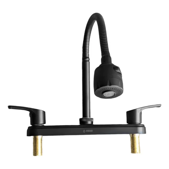 Mezcladora 8puLG Fregadero 1/4 Vuelta Negro Mate Balance