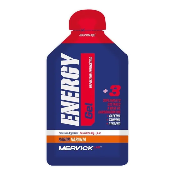 Gel Energy Mervick Lab Repositor Energetico Cafeína X 12 Un