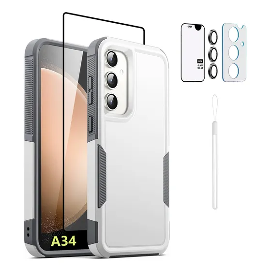 Kit Funda Uso Rudo Para Serie Samsung Galaxy A +mica & Lente