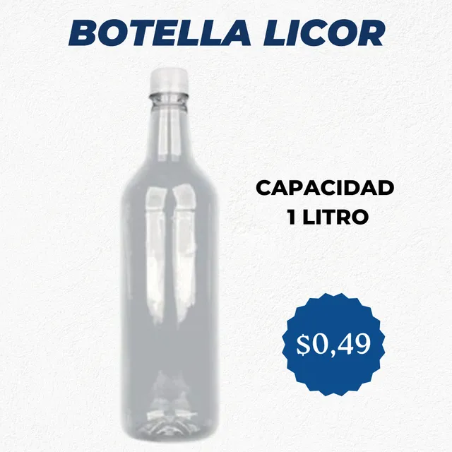 Envase De 1 Litro Pet Con Tapa Pack De 5