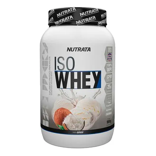 Whey Protein Iso Whey Isolado 900g Nutrata Sabor Coco