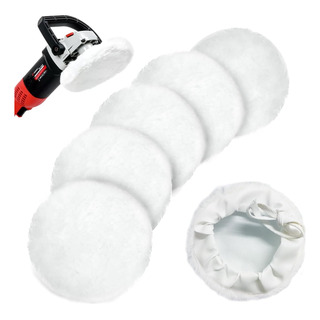 6 Almohadillas De Pulido De Lana De 5 Pulgadas, Almohadilla 6 Almohadillas De Pulido De Lana De 5 Pulgadas, Almohadilla