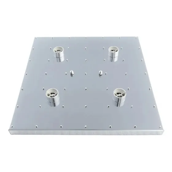 2 Bases De Inox Para Montagem De Lustre De Cristal 30x30cm