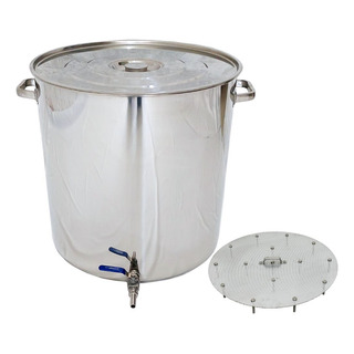 Panela Caldeirão De Inox 95l Com Torneira E Fundo Falso Panela Caldeirão De Inox 95l Com Torneira E Fundo Falso