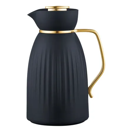 Garrafa Térmica Café Jade Preto E Dourado Click Abre Fecha