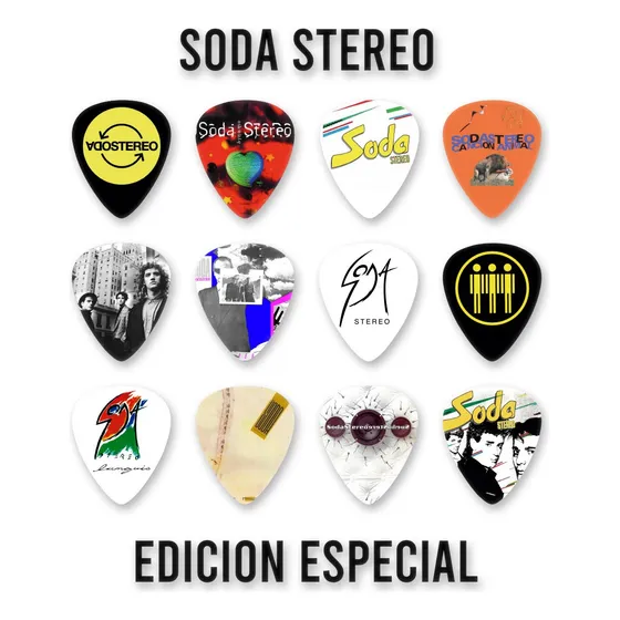 Púas Guitarra Soda Stereo Rock. Pack 12 Un + Llavero