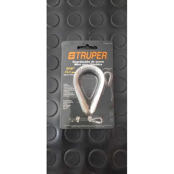 Guardacabo 7/16 De Acero Para Guaya - Truper - Guarda Cabo 