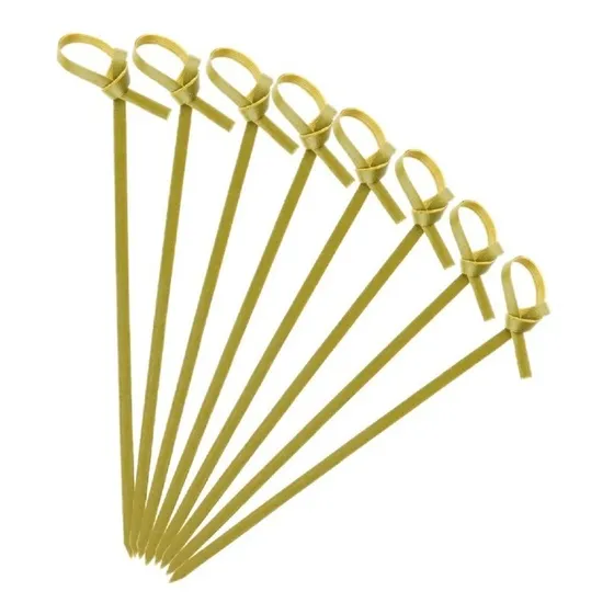 Palillos Bambú Con Nudo Cocteles Bebidas Pasabocas X 100 Und