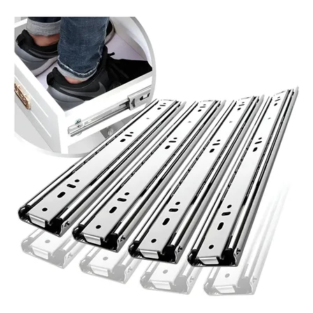 8 Corrediça Telescópica 30cm 4 Par Reforçada Trilho - 30kg Prateado