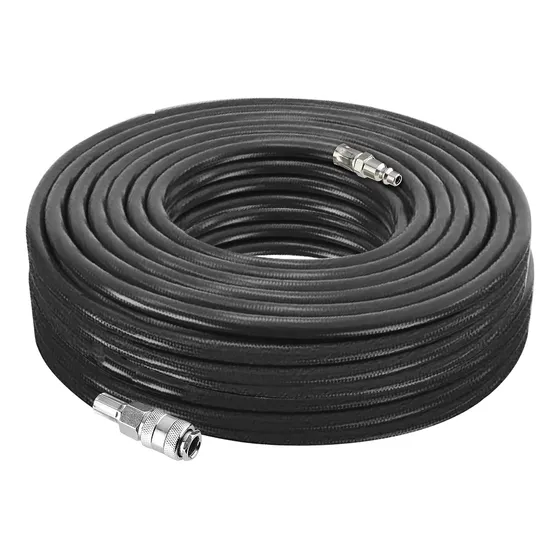 Manguera Goma Para Compresor 15m 1/4 Npt Wadfow Uwqg2e15 Ff Color Negro