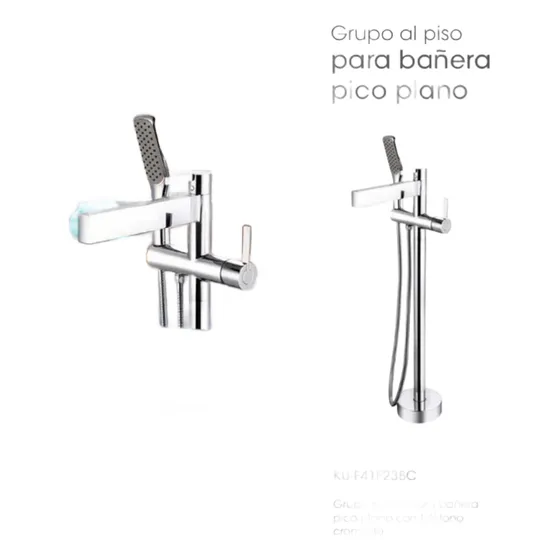 Kubo238c Griferia Piso Bañera Con Telefono Cromo Portugués