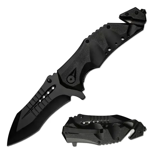 Cuchillo Táctico Plegable Multifunción Caza Acero Inoxidable