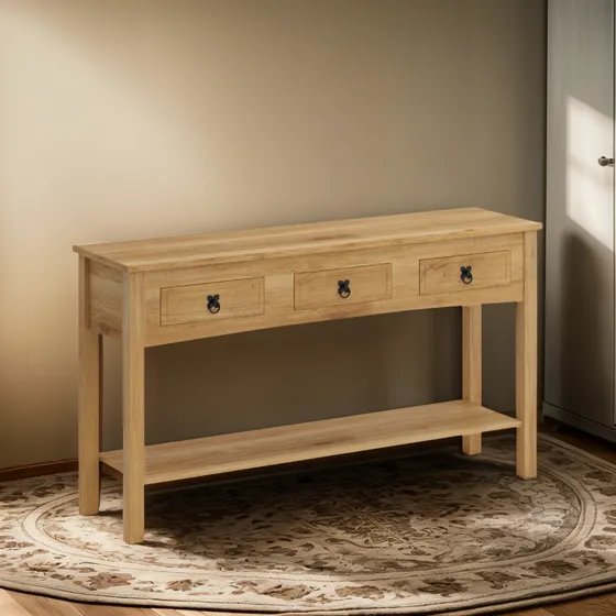 Mesa De Arrime Aparador Madera Maciza Linea Mexicana 