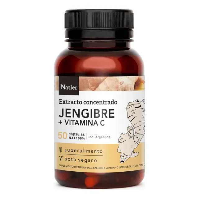 Natier Suplemento Jengibre Vitamina C Concentrado Vegano 50c