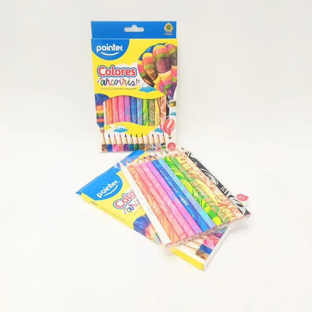 Creyones De Colores Pointer Arcoiris 4b Multicolores Mcp-12j
