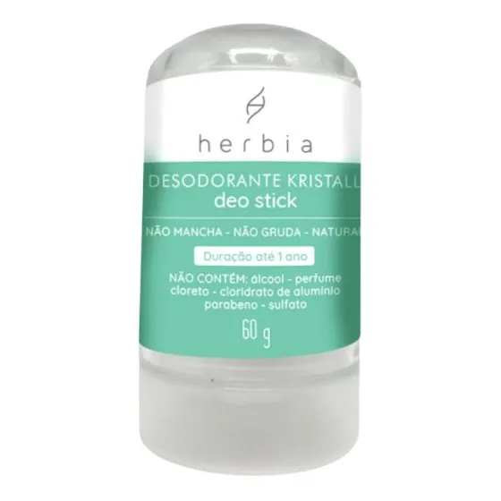 Desodorante Natural Pedra Sal Cristal 60g Unisex Herbia Fragrância Sem fragrância