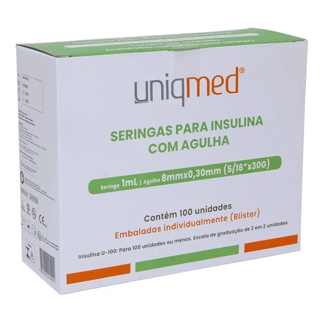 Seringa De Insulina/botox 0,3ml, 0,5ml E 01ml - 30g/31g/32g
