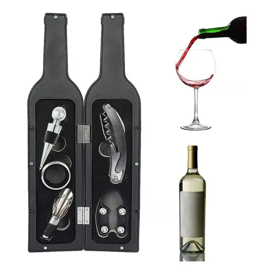 Sacacorchos Destapador Vino Con Estuche Botella Set Completo