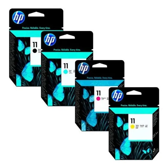 Kit 4 Cabeça Hp 11 Cmyk C4810a C4811a C4812a C4813a