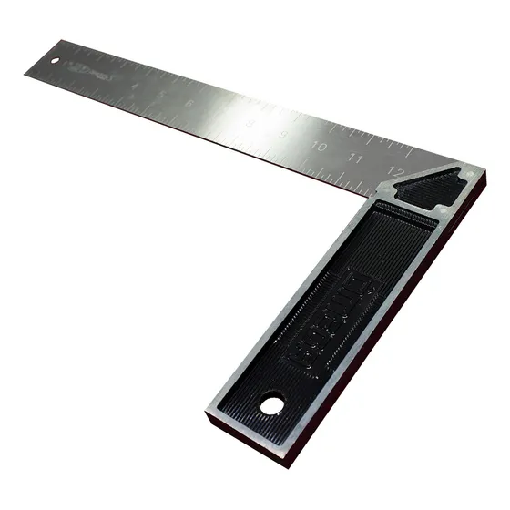 Esquadro Profissional Ômega 12 300mm Precisão Resistência Cor Cinza