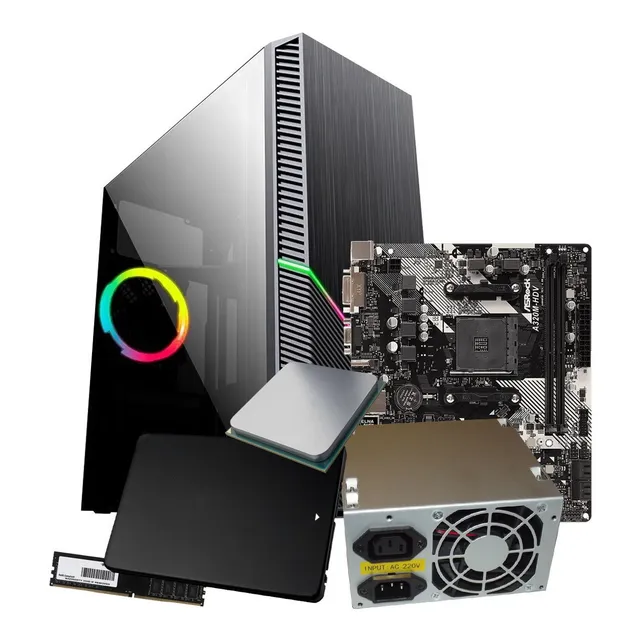 Pc Gamer Marvo Ryzen 3 3200 8gb 128gb Ssd+3tb Hdd Luces Dimm