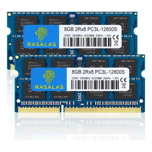 Memoria RAM Rasalas gamer 16GB 2x8GB DDR3L-1600S Adecuado para actualizar portátiles Sodimm Pc3-12800S color azul