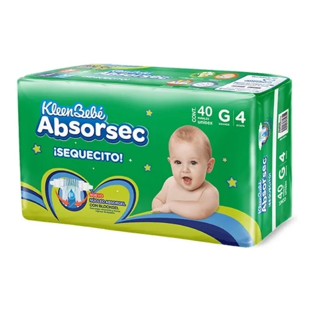 Pañal Kleen Bebé Absorsec Grande 40pz