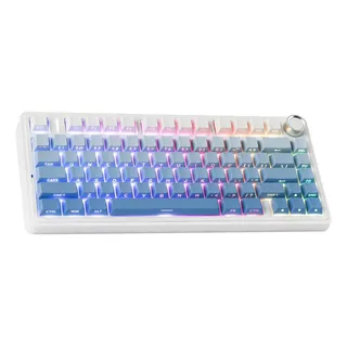 Teclado Mecánico Inalámbrico Aula F75 75% Impresion Lateral Teclado Azul Claro Idioma Inglés Us