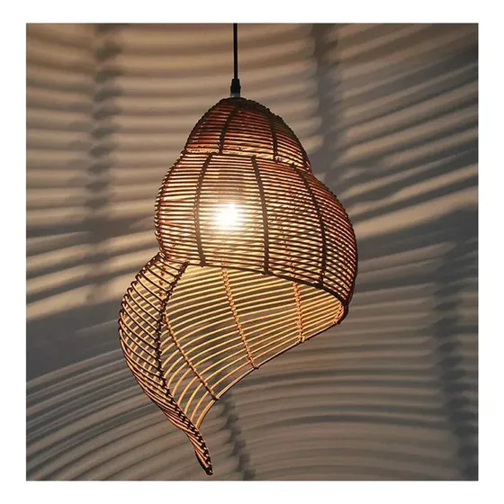 Nuevo Luminária Pendente Led De Tecido De Bambu, Lustre
