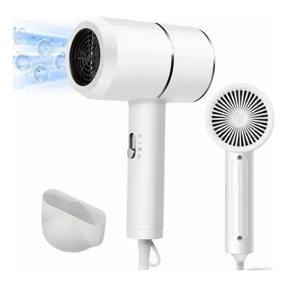 Secador De Pelo Profesional De Iones Negativos, Secador De Pelo Portátil Ajustable En 3 Niveles Adecuado Para El Hogar Y Los Viajes Color Blanco