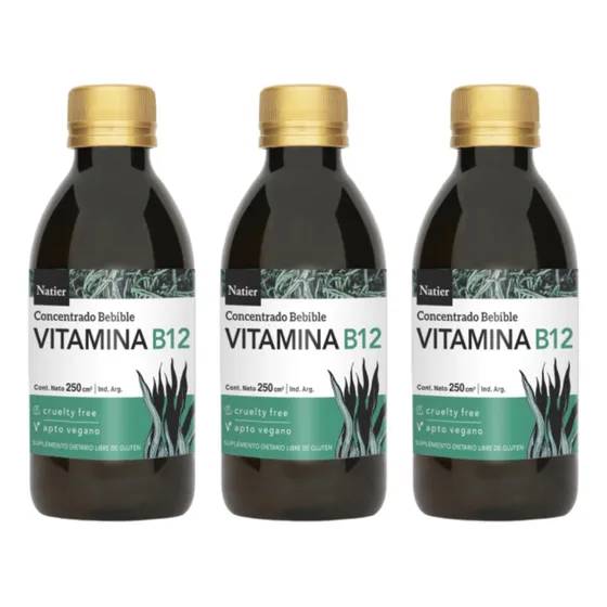 Vitamina B12 Vegana Bebible Concentrada Natier 250ml Pack X3