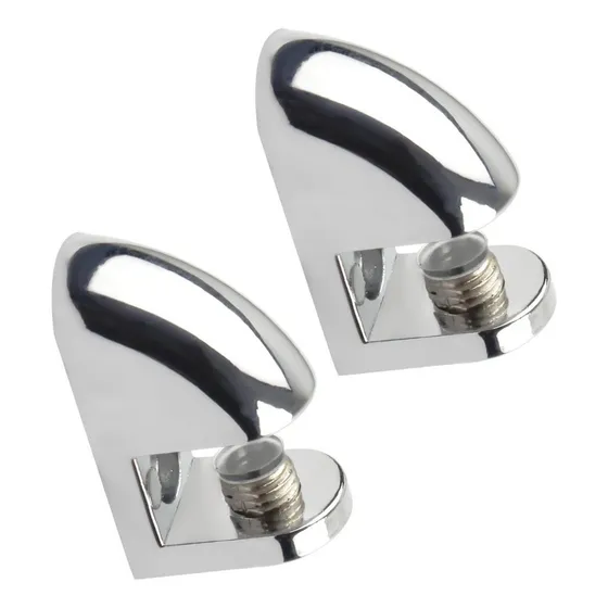 Soportes Para Vidrios Repisa Baño Cocina Cromado Par 10a12mm