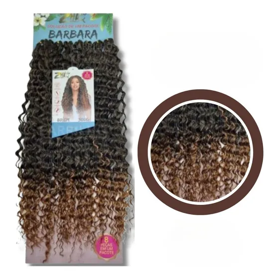 Cabelo Bio Orgânico Cacheado - Barbara 80 Cm Crochet Braids Cor Cor T1b/6/27