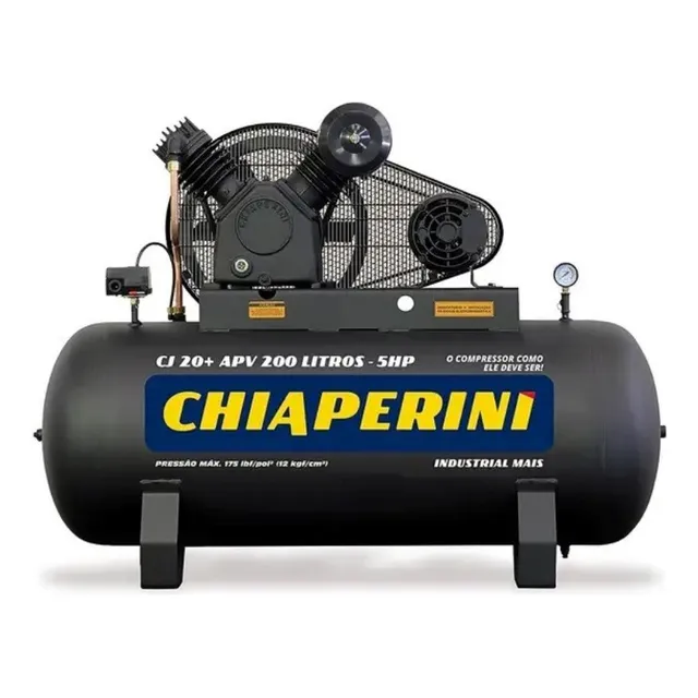 Compressor De Ar 20 Pés 200 Litros 5cv Chiaperini Cor Preto Fase elétrica Trifásica Frequência 60 Hz 220V/380V