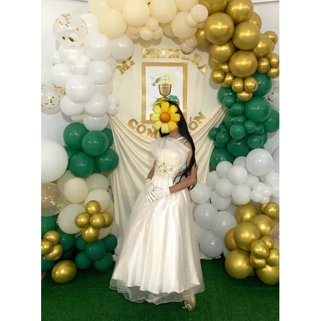 Vestido Primera Comunión Combo Con Zapatos Y Guantes