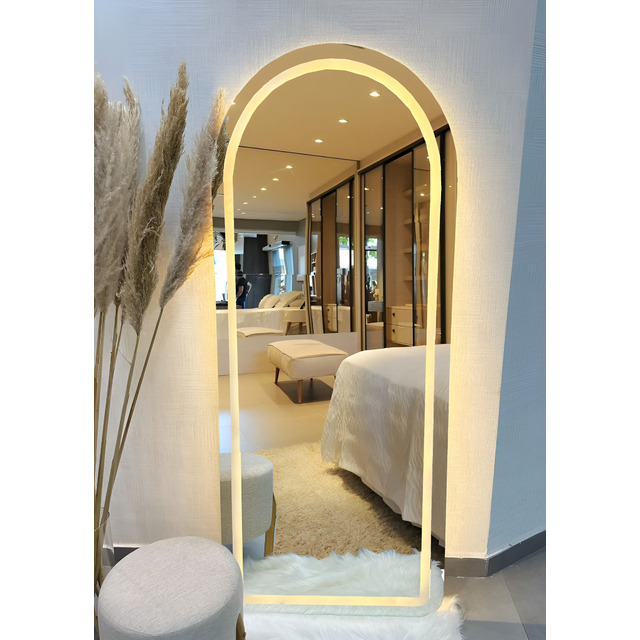Espelho Led Oval Base Reta 170x70 Led Quente 220vsem Moldura Espelho Led Oval Base Reta 170x70 Led Quente 220vsem Moldura