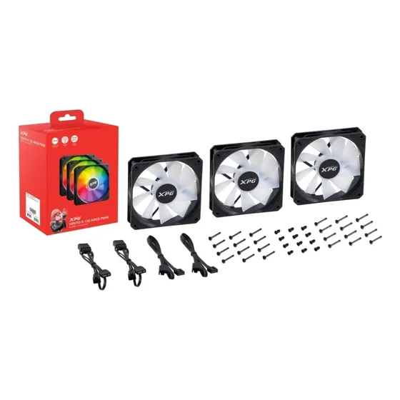 Kit 3 Ventiladores Xpg Vento R 120 Argb Pwm 120 Mm