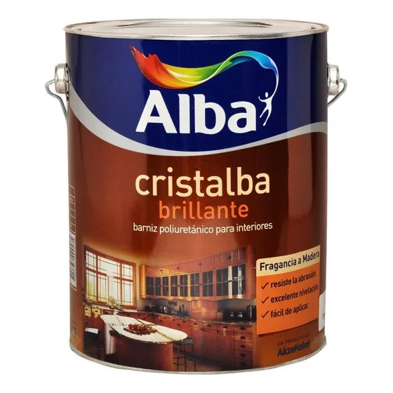 Barniz Brillante Cristalba Para Interior 4 Lt. Alba Color Transparente