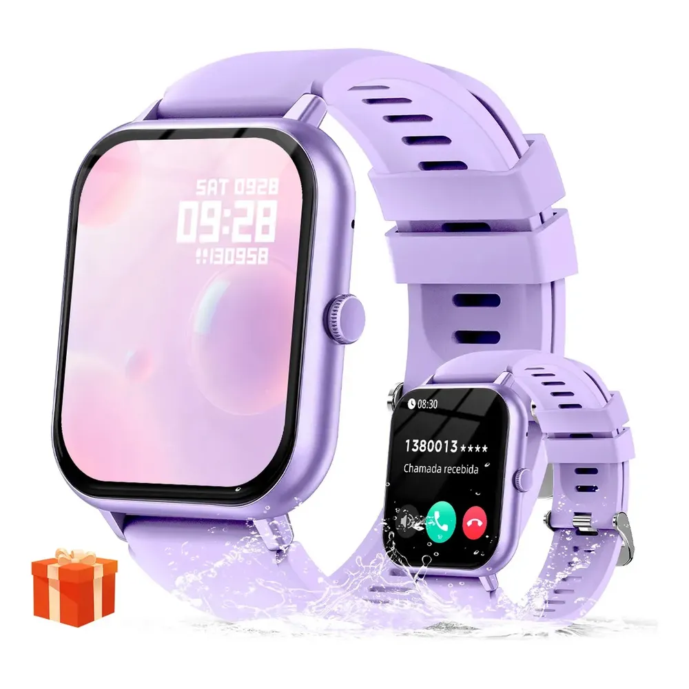 FOXBOX Relógio Smartwatch Inteligente Bluetooth Resistente À Água Mulheres Lilas