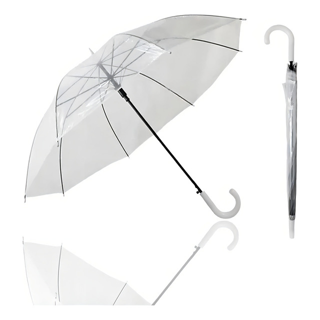 M.brilhante Guarda Chuva Bengala Transparente Automático Grande Adulto M.brilhante Guarda Chuva Bengala Transparente Automático Grande Adulto