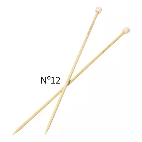 Palillos Rectos Para Tejer  Bambú Nª 12